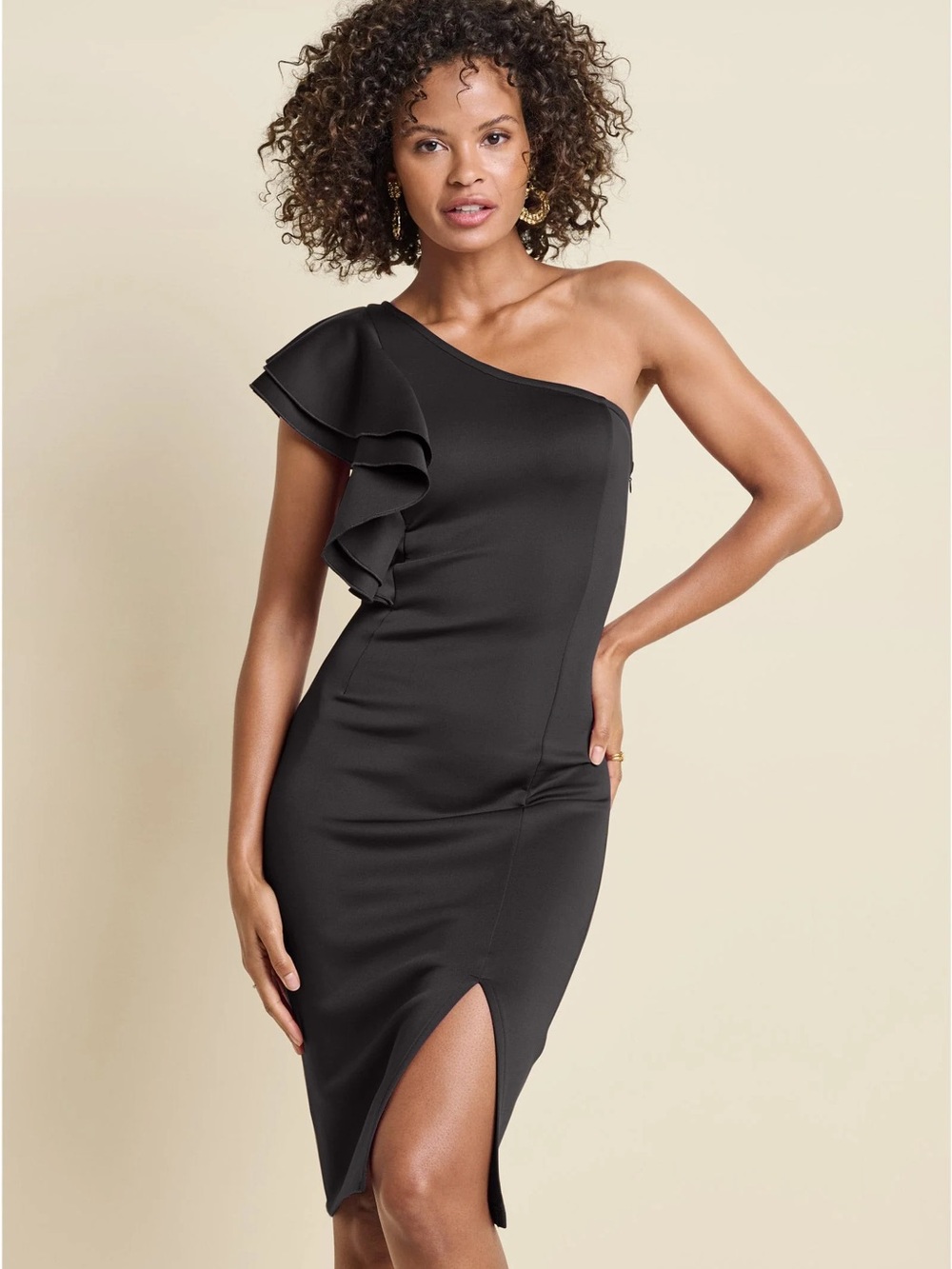 Venus One-Shoulder Ruffle Dress, Size Large - Picture 2 of 9